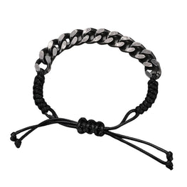 Cuban Bracelet with Leather adjustable