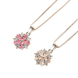Necklace Flower with Zirconia