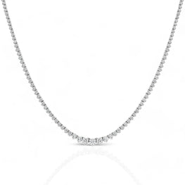 Full moissanite tennis necklace With Certificate 3-5mm Size Gradient Diamond